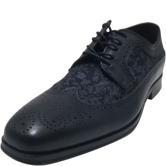 Tallia Men's Sergio Mixed-Media Tweed Oxfords Dark Blue